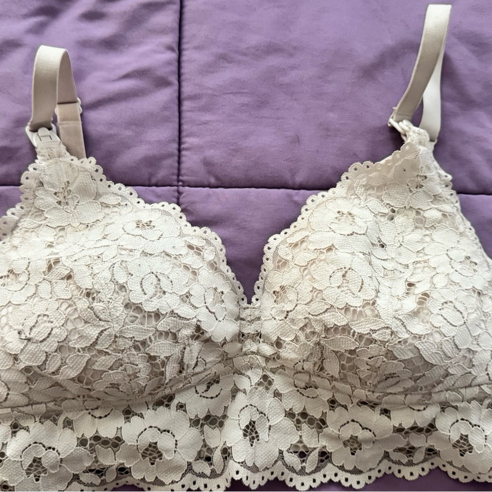 Lace Longline Bralette in Light Beige - Women Intimates & Sleepwear